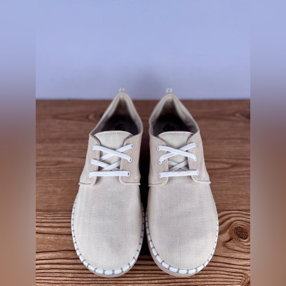 Cloudsteppers By Clarks Women’s Glow Lace Up Beige Canvas Comfort Shoes Sz 11 - Picture 8 of 12